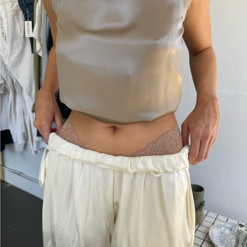 Elegant Lace Trim Nude Panties